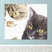 Toile Deux chats - tabby et tortie (Insitu (Plancher de Bois))