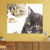 Toile Deux chats - tabby et tortie (Insitu(Salon))