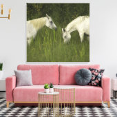 Toile Deux chevaux mangeant de l'herbe (Insitu(Salon))