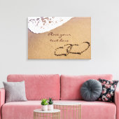Toile Deux cœurs dans le sable (Insitu(Salon))