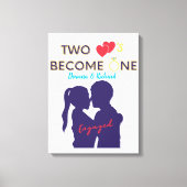Toile Deux cœurs engagés deviennent un  (Recto)