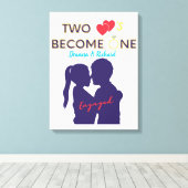 Toile Deux cœurs engagés deviennent un (Insitu (Plancher de Bois))