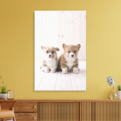 Toile Deux Corgi gallois assis (Insitu(Salon))