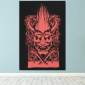Toile Deux démons rouges avec des épées (Insitu (Plancher de Bois))