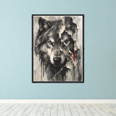 Toile Deux Faces du Même Loup (Insitu (Plancher de Bois))