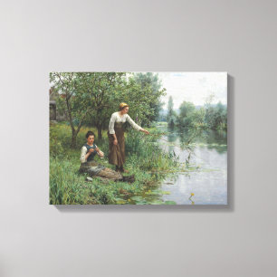 Toile Deux femmes pêche par Daniel Ridgway Knight