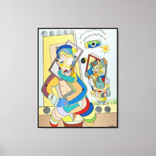 Toile "Deux figures : O et RU" par Ruchell Alexandre