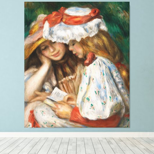 Toile Deux filles Lecture par Pierre-Auguste (Insitu (Plancher de Bois))