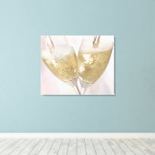 Toile Deux flûtes de champagne remplies de mousseux (Insitu (Plancher de Bois))