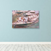 Toile Deux garçons en bateau (par Theodore Robinson) (Insitu (Plancher de Bois))