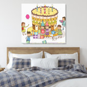 Toile Deux garçons et trois filles dans une fête d'anniv (Insitu(Chambre))