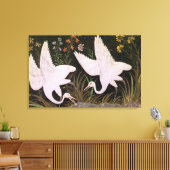 Toile Deux grues au bord d'un étang (Insitu(Salon))