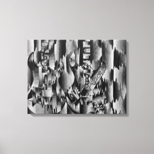 Toile Deux guitares dessinées au crayon