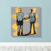 Toile Deux hommes d'affaires serrant la main (Insitu (Plancher de Bois))