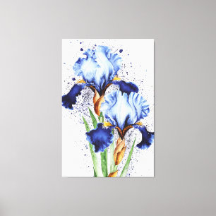Toile *~* Deux Iris Fleur Iris Artistique Peinture AP84