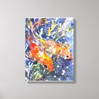 Toile Deux Koi aquarelle