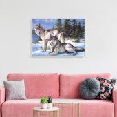 Toile Deux loups de l'Arctique (Insitu(Salon))