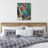 Toile Deux Macaws à ailes rouge et verte Ara Chloropteru (Insitu(Chambre))
