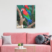 Toile Deux Macaws à ailes rouge et verte Ara Chloropteru (Insitu(Salon))