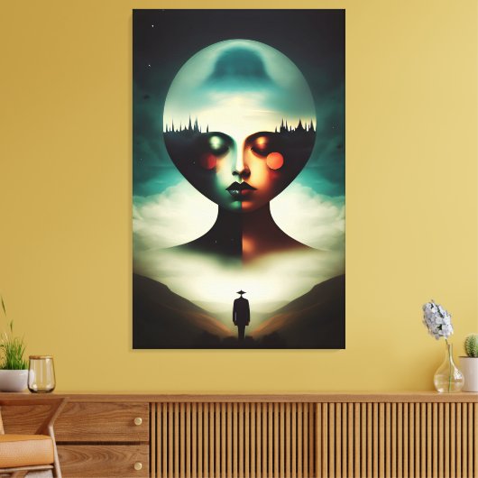 Toile Deux mondes (Insitu(Salon))