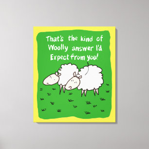 Toile Deux moutons qui bavardent dans un champ