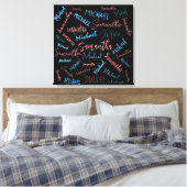 Toile Deux noms couples motif monogramme bleu rose clair (Insitu(Chambre))