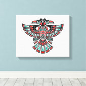 Toile Deux oiseaux haïdas en tête sur blanc (Insitu (Plancher de Bois))