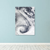 Toile Deux ouragans polaires en forme de S (Insitu (Plancher de Bois))