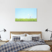 Toile Deux papillons survolent la fleur (Insitu(Chambre))