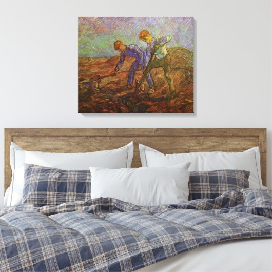 Toile Deux paysans creusant par Vincent van Gogh (Insitu(Chambre))