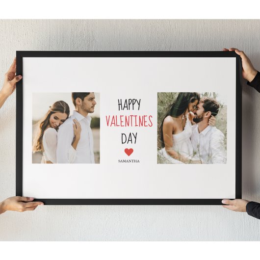 Toile Deux photos | Happy Valentines Day |