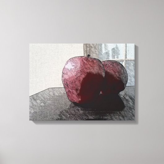 Toile Deux pommes d'art numérique (Recto)