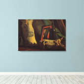 Toile Deux sacs et une bouteille par Vincent van Gogh (Insitu (Plancher de Bois))