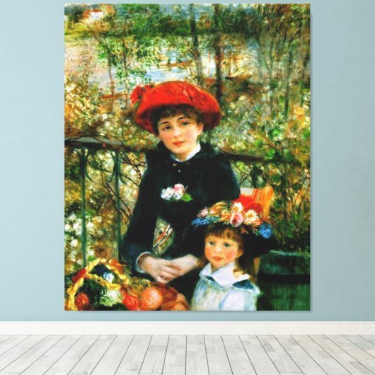 Toile Deux Soeurs en terrasse par Renoir (Insitu (Plancher de Bois))