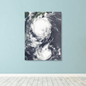 Toile Deux typhons approchant l'Extrême-Orient (Insitu (Plancher de Bois))