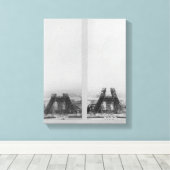 Toile Deux vues sur la construction de l'Eiffel (Insitu (Plancher de Bois))