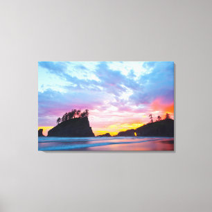 Toile Deuxième plage au coucher du soleil, Washington