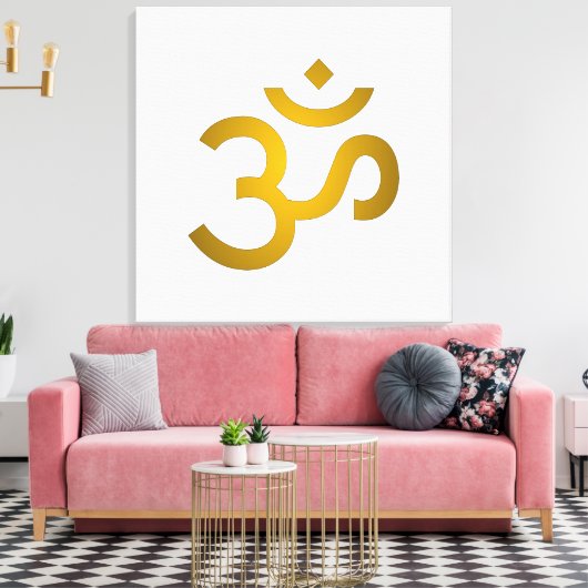 Toile Devanagari om - Blanc (Insitu(Salon))