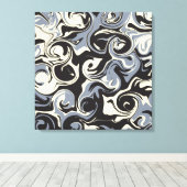 Toile Déversement - Noir, Gris et Crème (Insitu (Plancher de Bois))