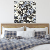 Toile Déversement - Noir, Gris et Crème (Insitu(Chambre))