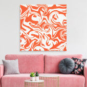 Toile Déversement - Orange et blanc (Insitu(Salon))