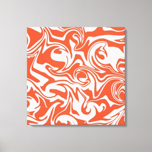Toile Déversement - Orange et blanc (Recto)