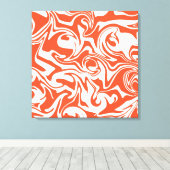 Toile Déversement - Orange et blanc (Insitu (Plancher de Bois))