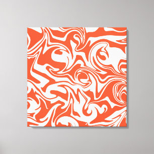 Toile Déversement - Orange et blanc