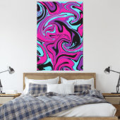 Toile Déversement - Oreiller rose, pourpre, bleu et noir (Insitu(Chambre))