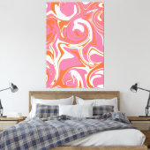 Toile Déversement - rose, orange et crème (Insitu(Chambre))