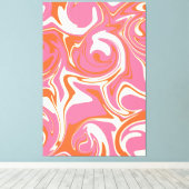 Toile Déversement - rose, orange et crème (Insitu (Plancher de Bois))