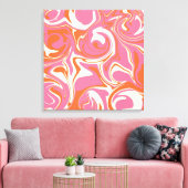 Toile Déversement - rose, orange et crème (Insitu(Salon))