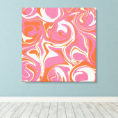 Toile Déversement - rose, orange et crème (Insitu (Plancher de Bois))