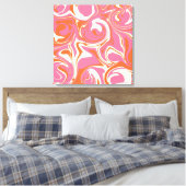 Toile Déversement - rose, orange et crème (Insitu(Chambre))